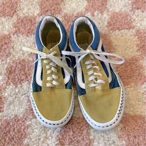 Vans youth Old Skool Checker Yellow Blue Shoes